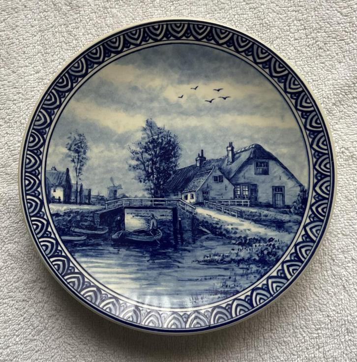 Origineel Delftsblauw Handwerk gemaakt bord met certificaat., Antiek en Kunst, Antiek | Wandborden en Tegels, Ophalen