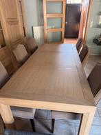 Massief Eiken Eettafel met 2 bijpassende tafeltjes, Ophalen, Eikenhout, 200 cm of meer, 50 tot 100 cm