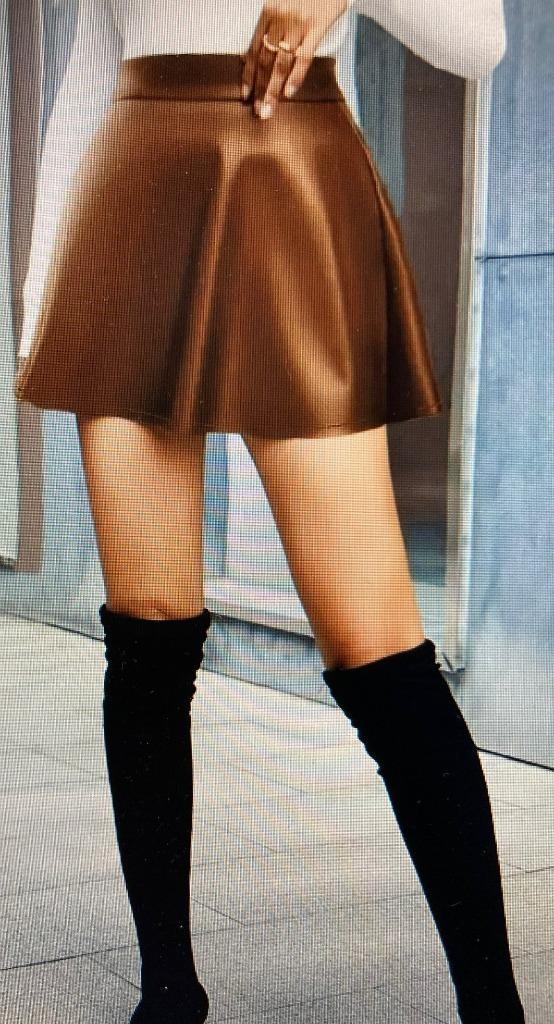 Mini-jupe Femme En Cuir Daim Marron Taille 38 Neuve - Longueur 45cm, Doublée, Fermeture éclair, Laçage Dos