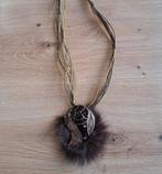 Originele halsketting met hanger, Handtassen en Accessoires, Kettingen, Ophalen of Verzenden, Zo goed als nieuw, Bruin