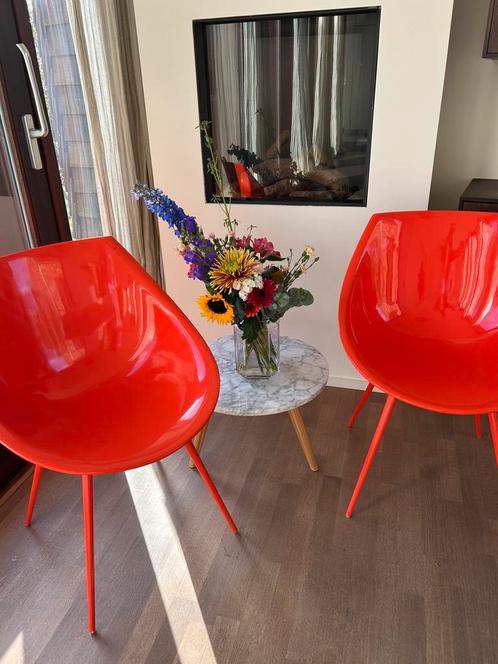 2 lago starck driade designstoelen, Huis en Inrichting, Stoelen, Zo goed als nieuw, Rood, Ophalen