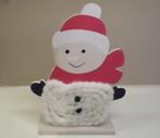 deco kerst staand figuur sneeuwman hout/MDF + wol NIEUW 24cm, Ophalen of Verzenden, Nieuw