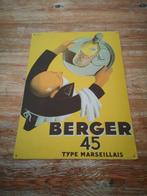 BERGER 45....metalen reclameplaat!!, Verzamelen, Merken en Reclamevoorwerpen, Ophalen of Verzenden, Zo goed als nieuw