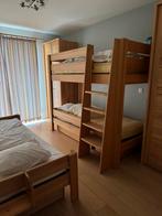 Stapelbedden + 1 eenpersoonsbed van biologisch hout, Kinderen en Baby's, Kinderkamer | Bedden, Ophalen, 85 tot 100 cm, Zo goed als nieuw