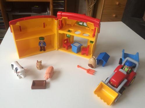 Playmobil 123 (la ferme avec le fermier et son tracteur), Kinderen en Baby's, Speelgoed | Playmobil, Zo goed als nieuw, Complete set