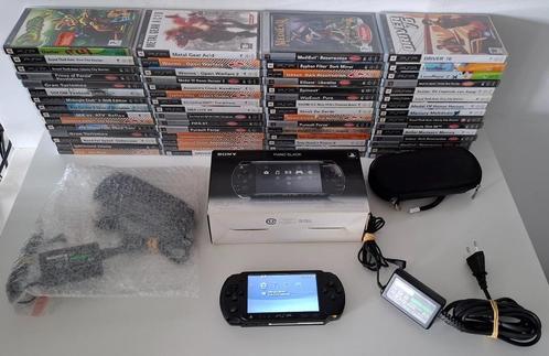 3x PSP (PSP-2004 & PSP-E1004) + 60 games, Games en Spelcomputers, Spelcomputers | Sony PSP, Gebruikt, PSP, Zwart, Ophalen of Verzenden