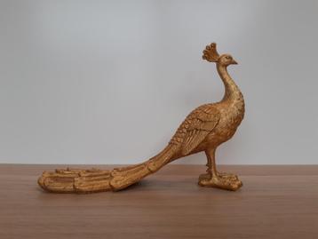 Mooie gouden pauw decoratiebeeld, Enlèvement ou Envoi, Neuf, Animal