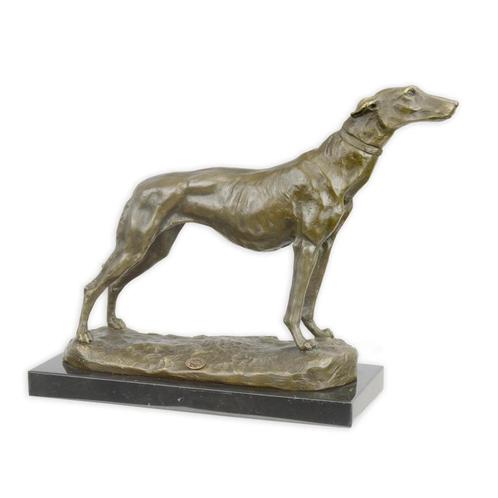 Bronzen Beeld van een Windhond GRATIS LEVERING, Antiek en Kunst, Antiek | Brons en Koper, Brons, Verzenden