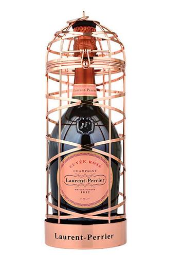Champagne rosé Laurent-Perrier avec cage à ruban., Enlèvement ou Envoi, Comme neuf, Champagne