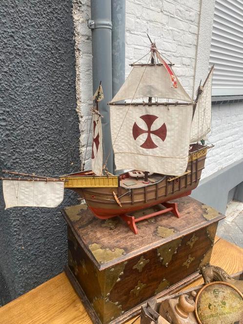 Antiek Spaans Galjoen Model - Zeilschip Decoratie, Hobby en Vrije tijd, Modelbouw | Boten en Schepen, Zo goed als nieuw, Ophalen of Verzenden