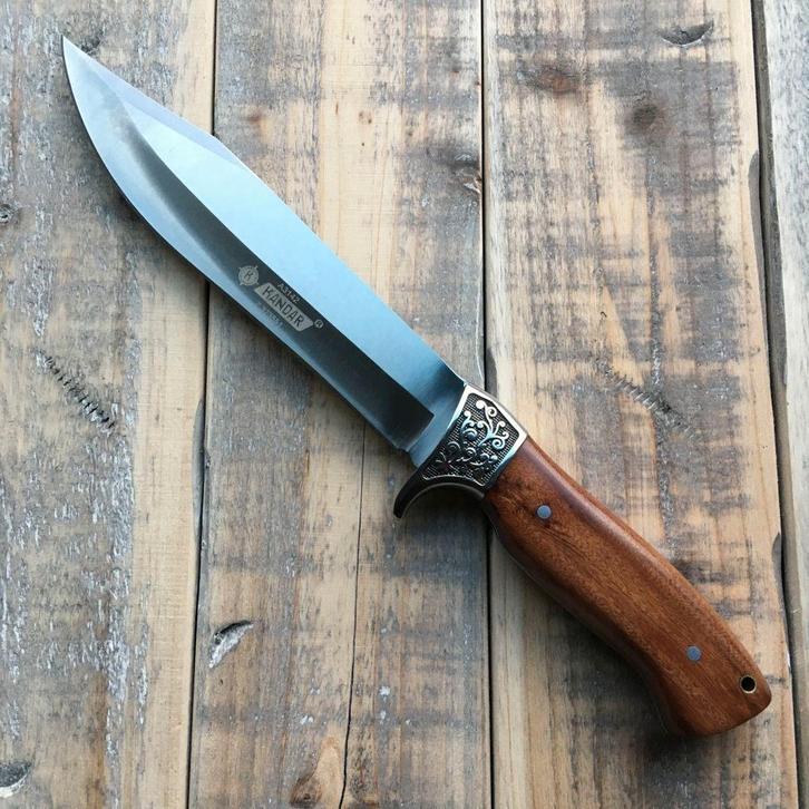 Groot jachtmes (31,5 cm) met donker houten handvat, Verzamelen, Militaria | Algemeen, Overige soorten, Mes of Dolk, Verzenden