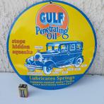 GEËMAILLEERDE PLAAT GULF COMPANY OIL HERUITGAVE 2000 USA VGC, Verzenden, Zo goed als nieuw, Reclamebord