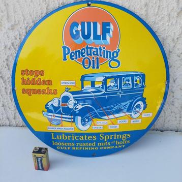 GEËMAILLEERDE PLAAT GULF COMPANY OIL HERUITGAVE 2000 USA VGC beschikbaar voor biedingen