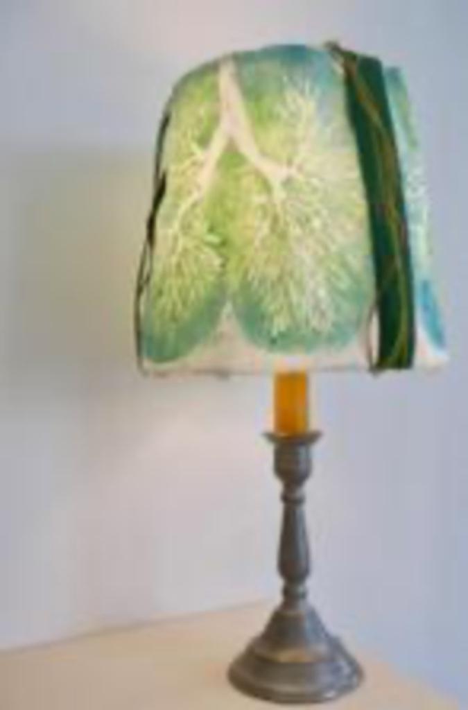 Tafellamp met houtsnedes, Antiek en Kunst, Kunst | Etsen en Gravures, Ophalen