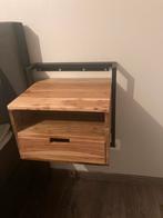 2 Acacia hangkastjes, Maison & Meubles, Chambre à coucher | Tables de chevet, Neuf, Enlèvement ou Envoi, Moins de 55 cm, Moins de 45 cm