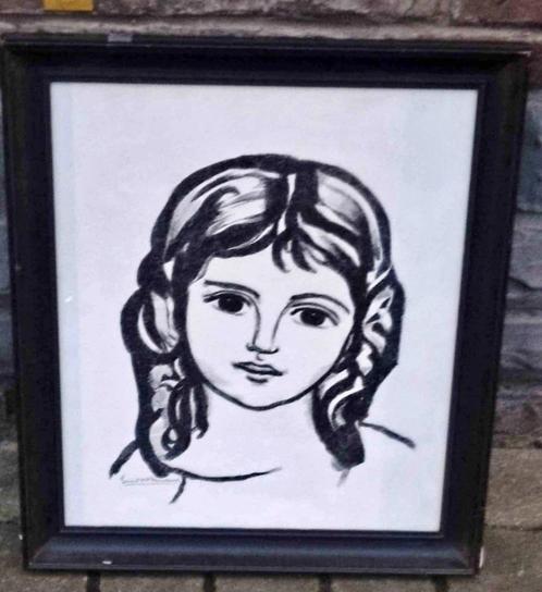 Lithographie jeune fille signe eudore misonne, Antiquités & Art, Art | Lithographies & Sérigraphies, Enlèvement ou Envoi