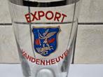Oud decalco glas EXPORT VANDENHEUVEL! Zilveren boord groot, Ophalen of Verzenden