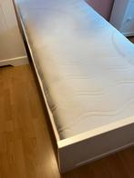 Bed met spiraalbodem Auping en pocketveren-matras., Huis en Inrichting, Slaapkamer | Bedden, Ophalen, 90 cm, Wit, Zo goed als nieuw