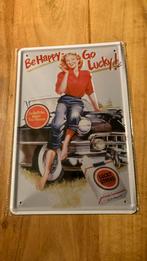 Retro metalen bord lucky strike pin up mancave 20 x 30 cm, Ophalen of Verzenden, Nieuw