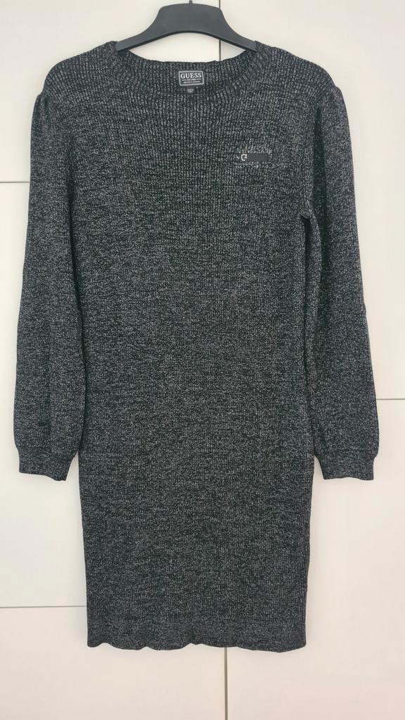 Guess Kids zwarte ribgebreide jurk met glitter, maat 16 jaar, Kinderen en Baby's, Kinderkleding | Maat 176, Gebruikt, Meisje, Jurk of Rok