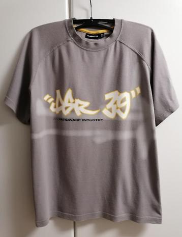 Grijze T-shirt met wit en gele print van H&M, 164