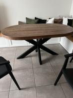 Eettafel + 3 zwarte houten stoelen, Huis en Inrichting, Tafels | Eettafels, Ophalen, Zo goed als nieuw