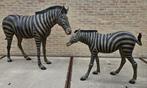 BRONZEN ZEBRA MET VEULEN ZELDZAME BRONZEN EXCLUSIEF KOOPJE!, Ophalen of Verzenden, Zo goed als nieuw, Overige materialen, Dierenbeeld