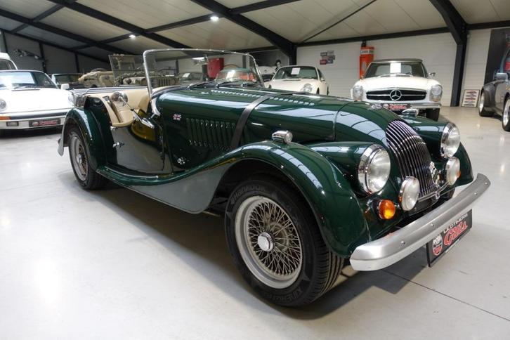 1990 Morgan Plus 4, Auto's, Oldtimers, Bedrijf, Te koop, Morgan, Benzine, Cabriolet, 2 deurs, Handgeschakeld, Groen, Beige, Leder