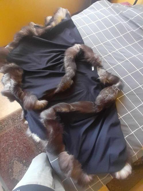 riante cape afgezet met bond, Kleding | Dames, Jassen | Winter, Zo goed als nieuw, Maat 42/44 (L), Blauw, Verzenden