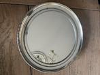 Vintage zilverkleurige spiegel, Rond, Moins de 50 cm, Utilisé, Enlèvement ou Envoi
