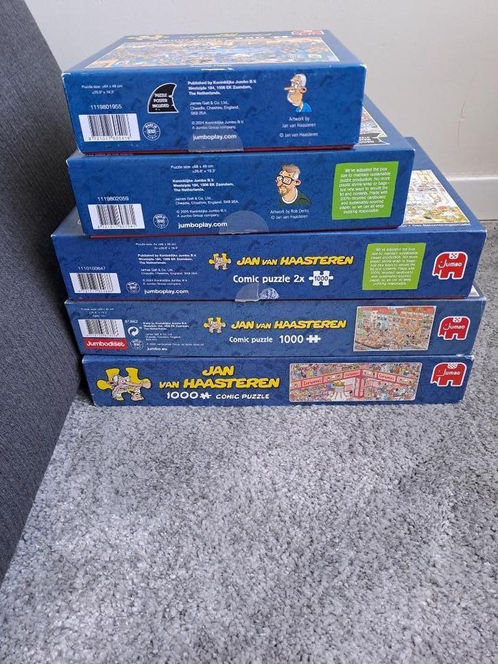 jan van haasteren 6 stuks, Hobby en Vrije tijd, Denksport en Puzzels, Zo goed als nieuw, 500 t/m 1500 stukjes, Ophalen