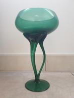 Groene Glazen Vaas Schaal, Huis en Inrichting, Woonaccessoires | Vazen, Ophalen, Minder dan 50 cm, Groen, Glas