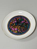 Vintage religieus glas-in-lood stijl wandbord – 19cm – Korea, Antiek en Kunst, Ophalen of Verzenden