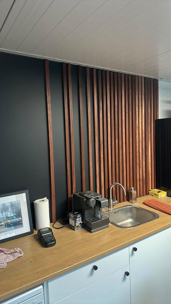 Lot padoek hardhouten latten – nieuwstaat – hoge kwaliteit, Doe-het-zelf en Bouw, Hout en Planken, Gebruikt, Ophalen