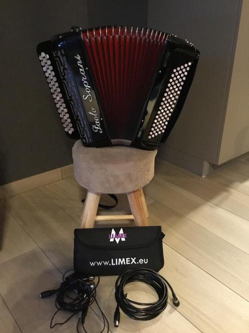 Accordeon Paolo Soprani met Limex MPR4 Plus, Musique & Instruments, Accordéons, Comme neuf, Accordéon à boutons, 80 basses, Autres marques