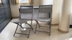 2 stevige metalen plooistoelen, Huis en Inrichting, Stoelen, Ophalen, Gebruikt, Twee, Metaal