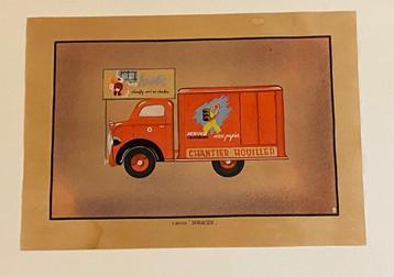 Publicité gouache des années 1950 Brussels Oldtimer, Enlèvement