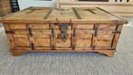 Coffre de transport indien antique – peintures décoratives, Ophalen, Gebruikt, 100 tot 150 cm, Eikenhout