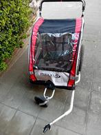 Remorque enfant 2 places, Fietsen en Brommers, Fietsaccessoires | Aanhangwagens en Karren, Ophalen, Opvouwbaar, 20 tot 40 kg, Zo goed als nieuw