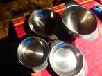 4 ronde roestvrijstalen schalen, verschillende afmetingen, Ophalen of Verzenden, Kom(men)