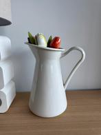 Witte grote emaille vaas/kan H30cm !!!, Ophalen of Verzenden
