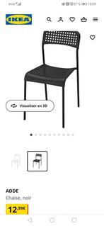 Lot 4 chaises noires Adde Ikea, Maison & Meubles, Comme neuf, Enlèvement