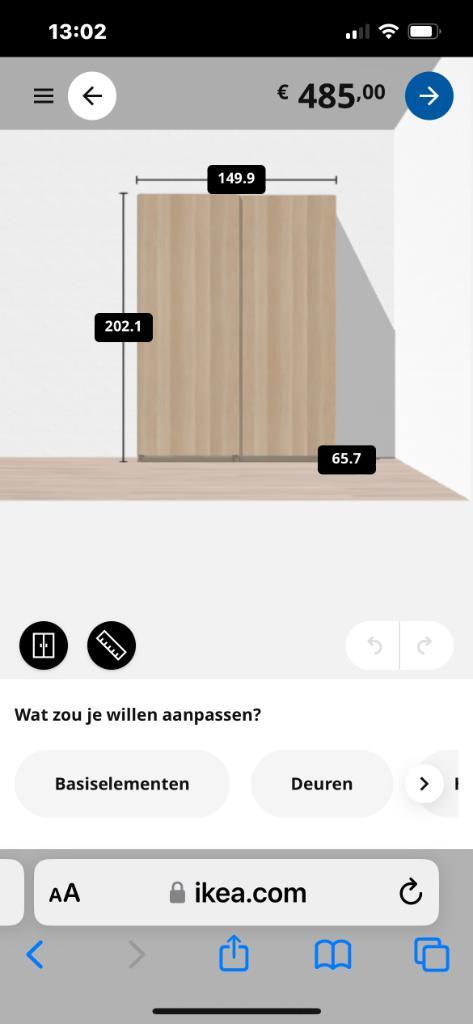 IKEA kledingkast met schuifdeuren – complete combinatie, Huis en Inrichting, Kasten | Kleerkasten, Eikenhout, Ophalen