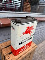 Groot Mobiloil 5 liter olieblik, Ophalen of Verzenden, Gebruikt, Verpakking