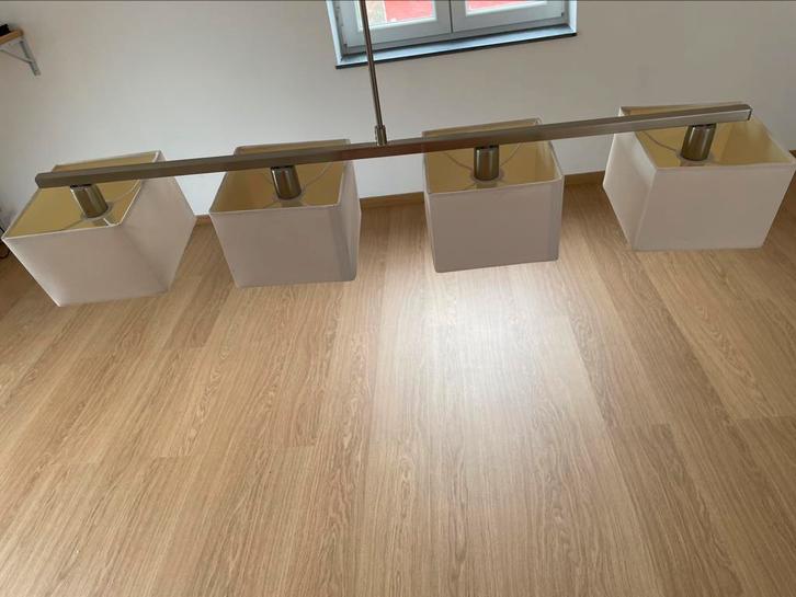 Plafondlamp samengesteld uit 4 lampenkappen, Huis en Inrichting, Lampen | Plafondlampen