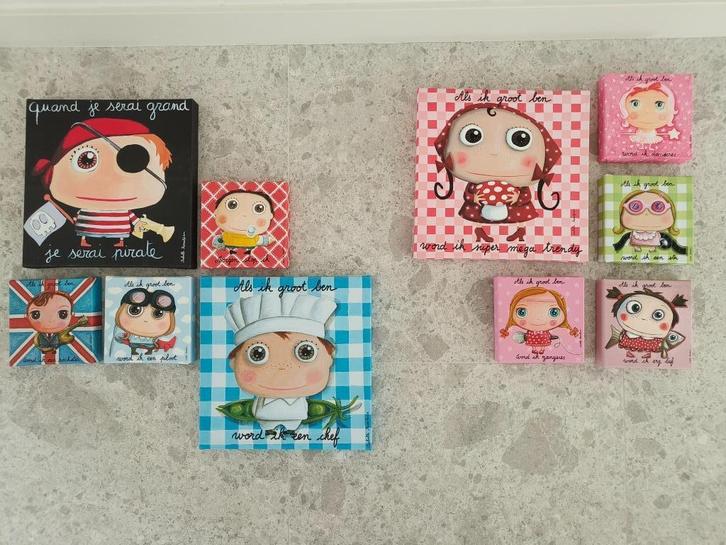 Isabelle Kessedjian Canvas Kadertjes "Als ik Groot Ben", Kinderen en Baby's, Kinderkamer | Inrichting en Decoratie, Zo goed als nieuw