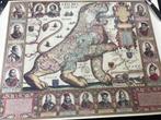 landkaart Leo Belgicus met portretten, Ophalen of Verzenden