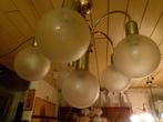 vintage luster-hanglamp chrome messing, Ophalen of Verzenden, Huis en Inrichting