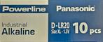 Batterijen Panasonic powerline D-LR20 size XL 1,5v doos 10st, Audio, Tv en Foto, Ophalen, Nieuw