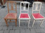 3 chaises en bois d'epoquex-  antiques, Ophalen of Verzenden